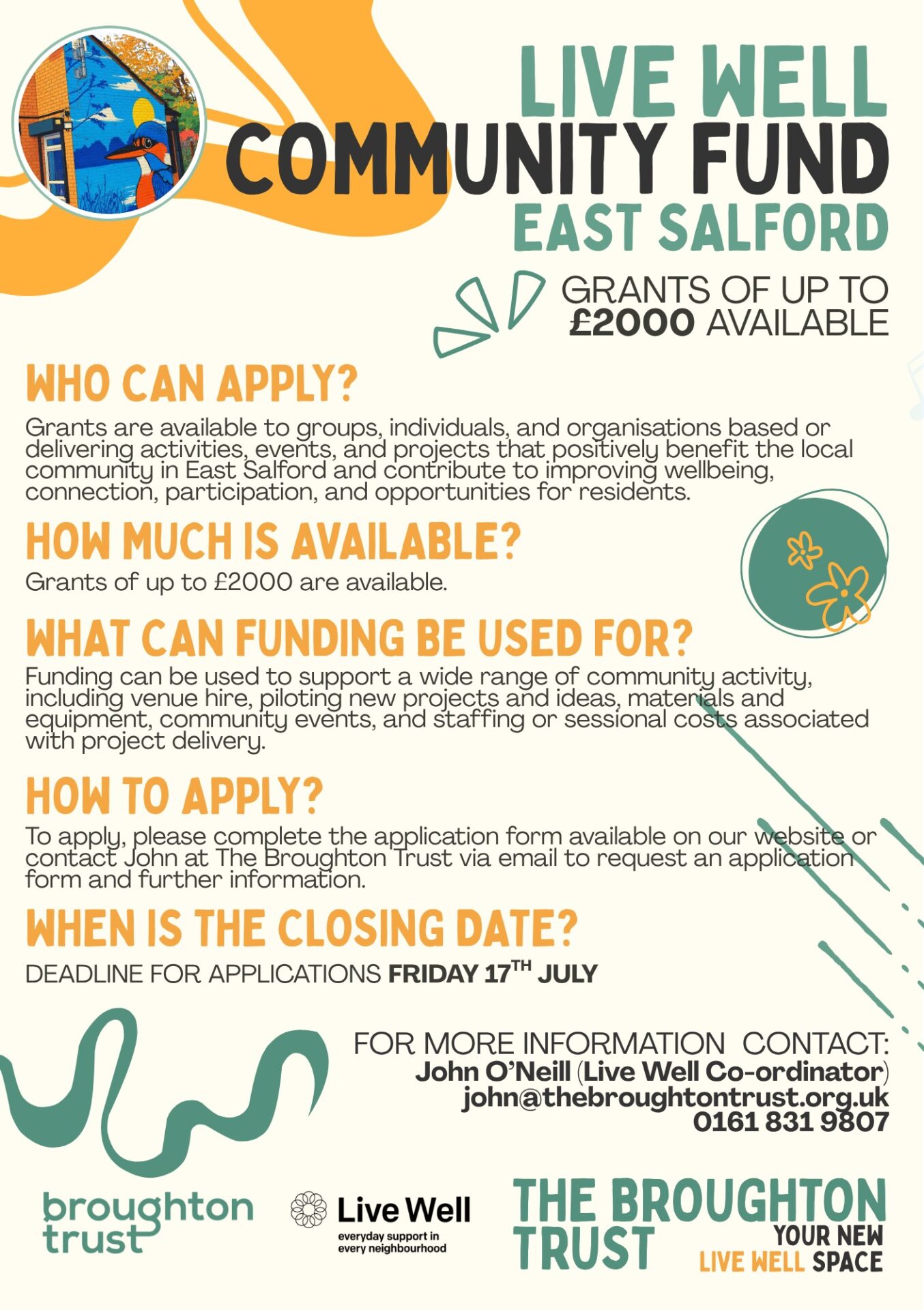 Live Well Community Fund – East Salford – The Broughton Trust